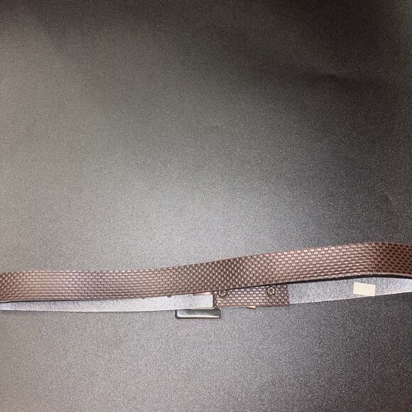 Chic Brown Textured Faux Leather Adjustable Belt Women's Size 8 - Picture 4 of 9
